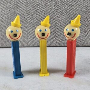 Vintage 1999 Jack In The Box PEZ Dispensers Red Blue Yellow Stems Lot of 3